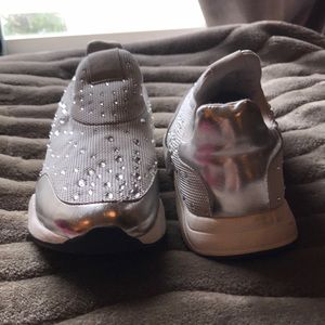 Silver white Aldo rhinestone sneaker